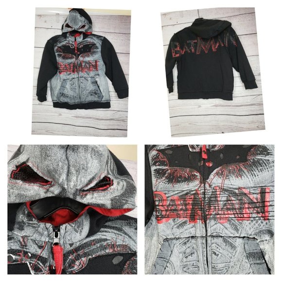 DXtreme The Dark Knight Rises Kids Batman Hooded Sweatshirt - Embroidered Zip - Picture 3 of 10